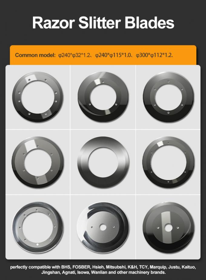 Slitting Line Corrugated Paper Blade For Cutting Cardboard Circular Razor Slitter Knife For Paper Roll Cutting Machines Blades 0